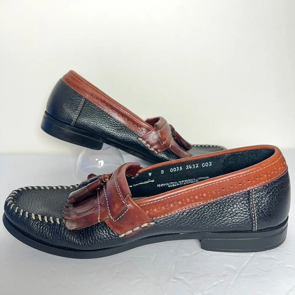 GH Bass Weejuns Mens Black Leather Tassel Kiltie Loafers Dress Shoes Size‎ 9 D